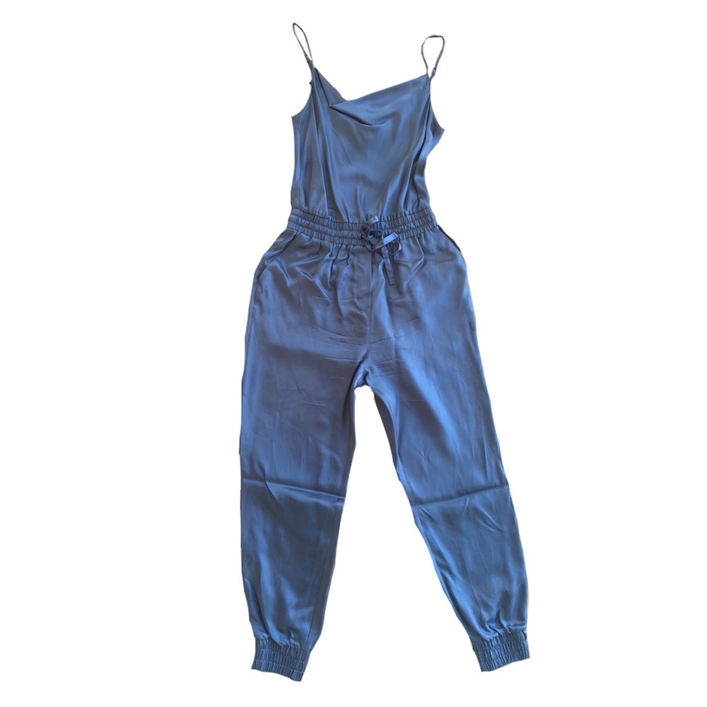 Cinq à Sept Finnley Satin Twill Jumpsuit Romper in Shadow